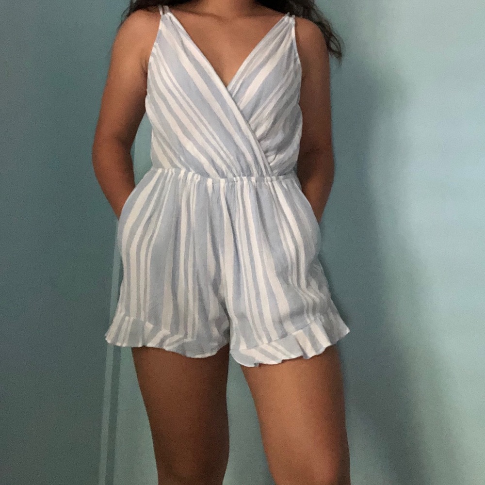 Stripped American eagle romper